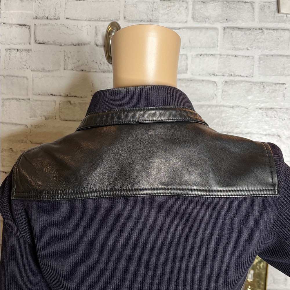 3.1 Phillip Lim black leather sweater jacket - Picture 6 of 9
